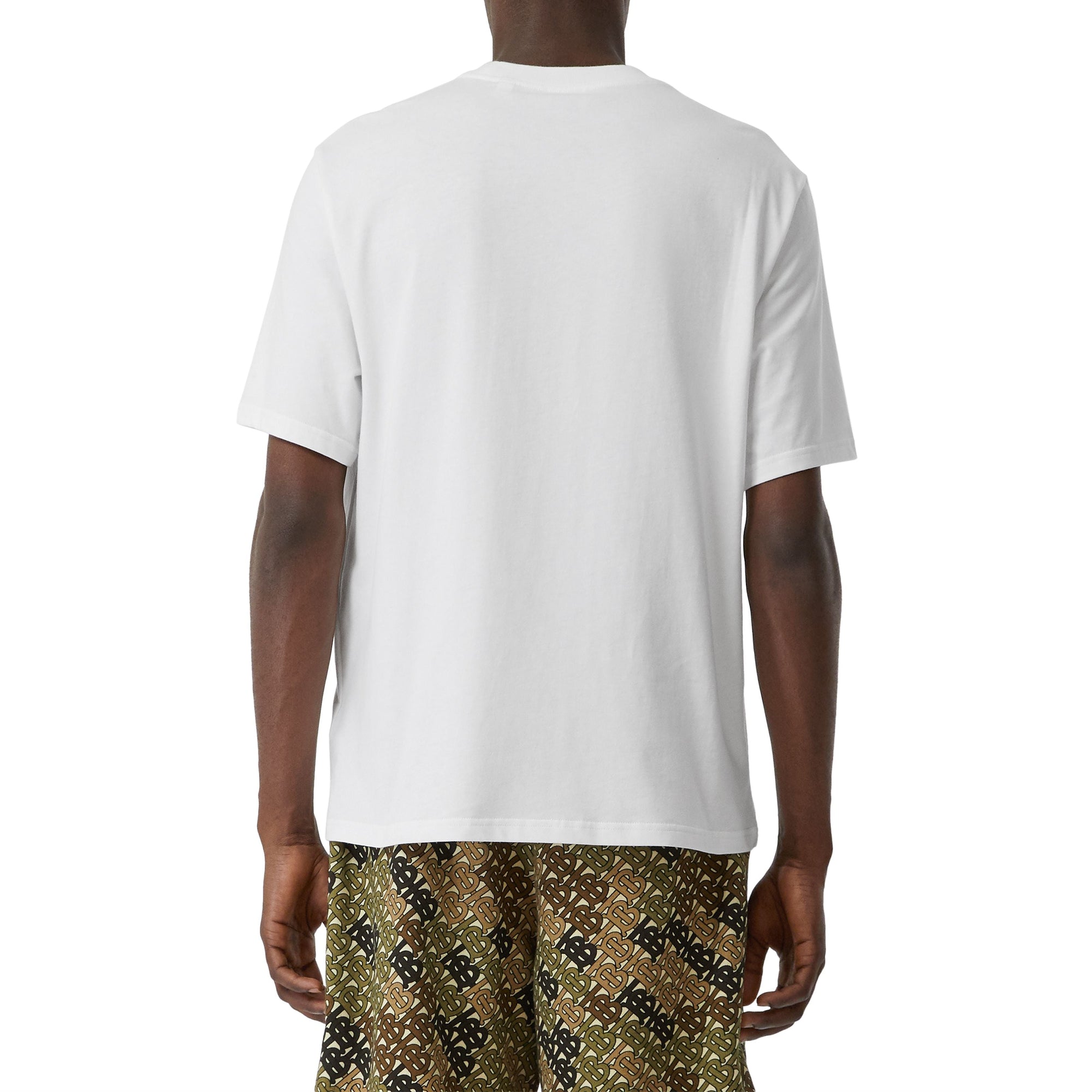 T-shirt en coton avec logo brodé check - White