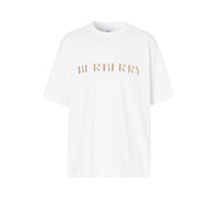 T-shirt en coton avec logo brodé check - White