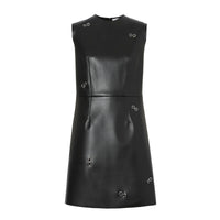 Minirobe en similicuir avec ornements - Black