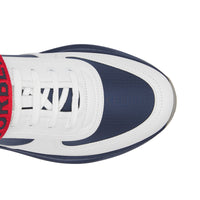 Sneakers en cuir et cuir velours avec logo - Navy