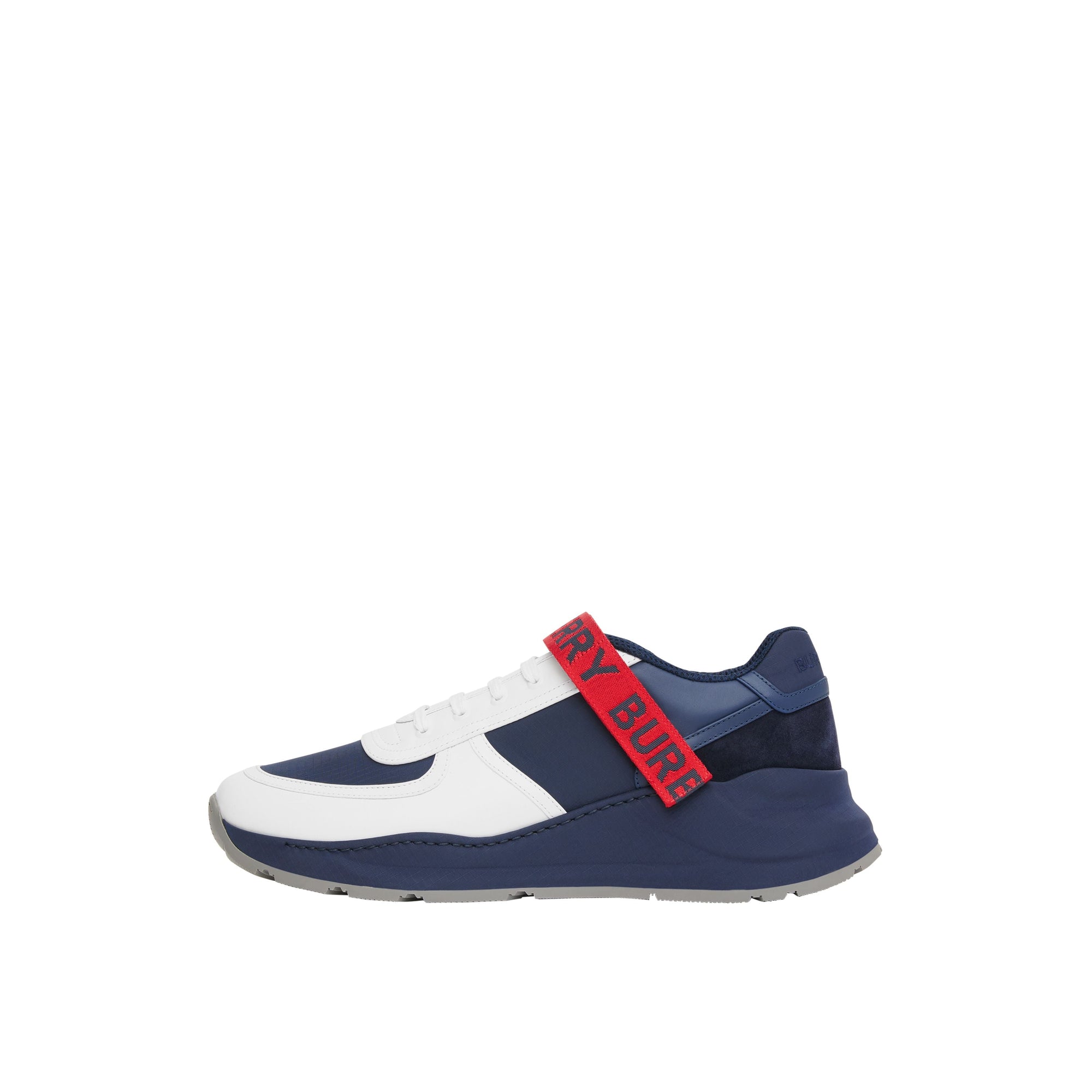 Sneakers en cuir et cuir velours avec logo - Navy