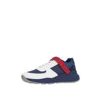 Sneakers en cuir et cuir velours avec logo - Navy