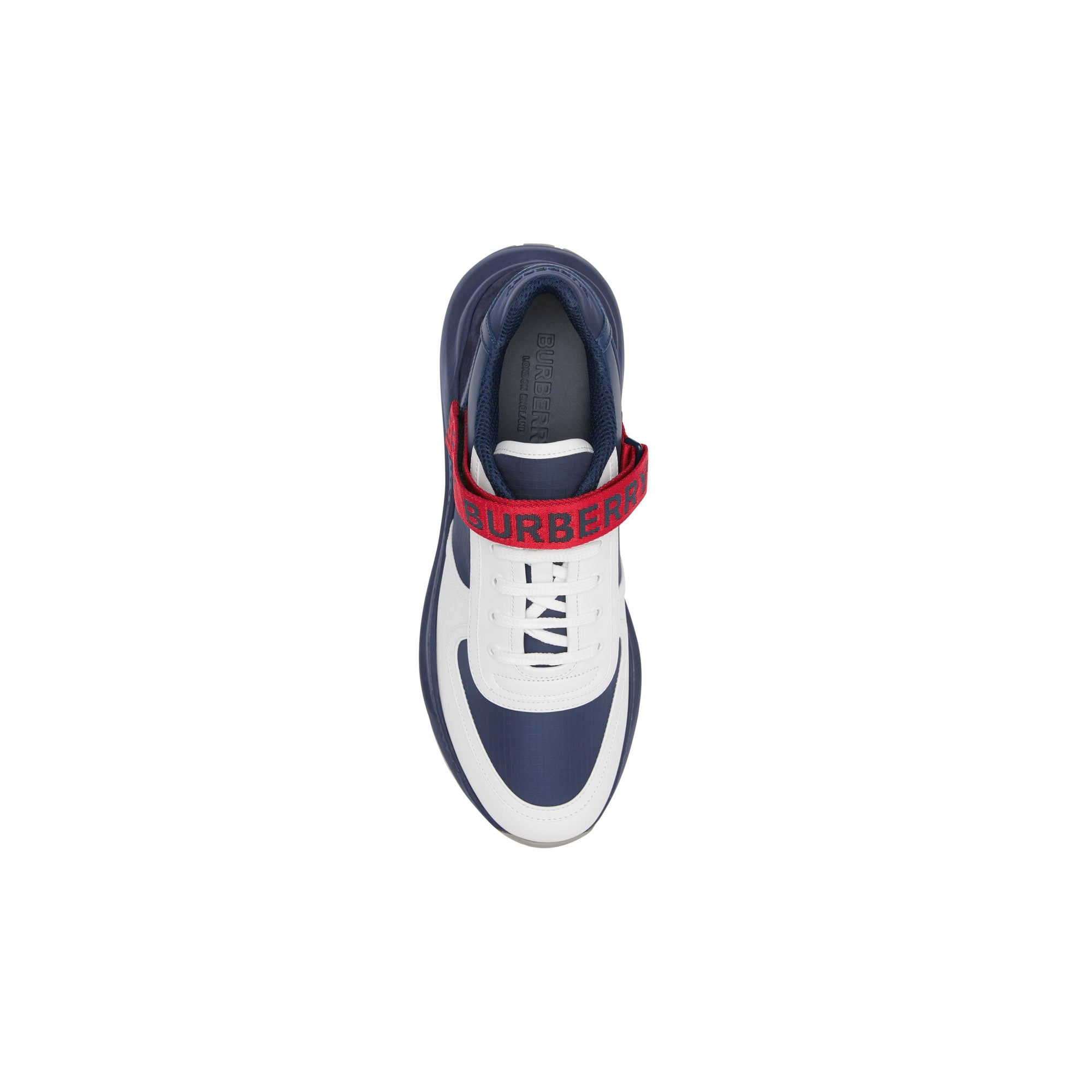 Sneakers en cuir et cuir velours avec logo - Navy