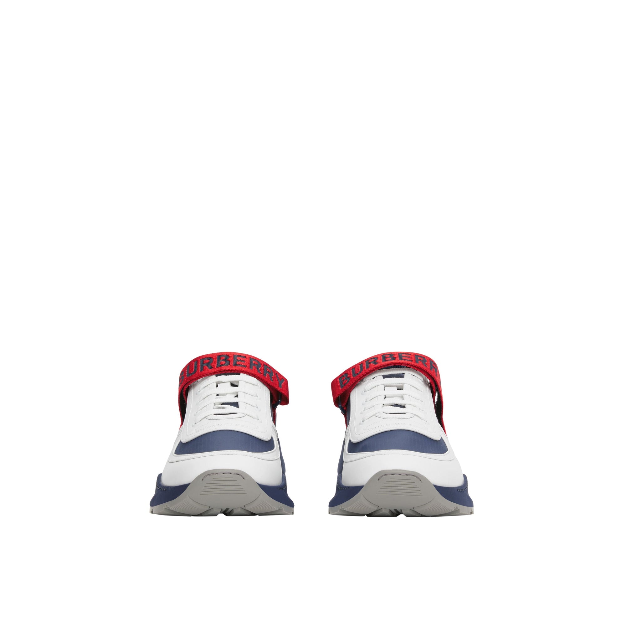 Sneakers en cuir et cuir velours avec logo - Navy