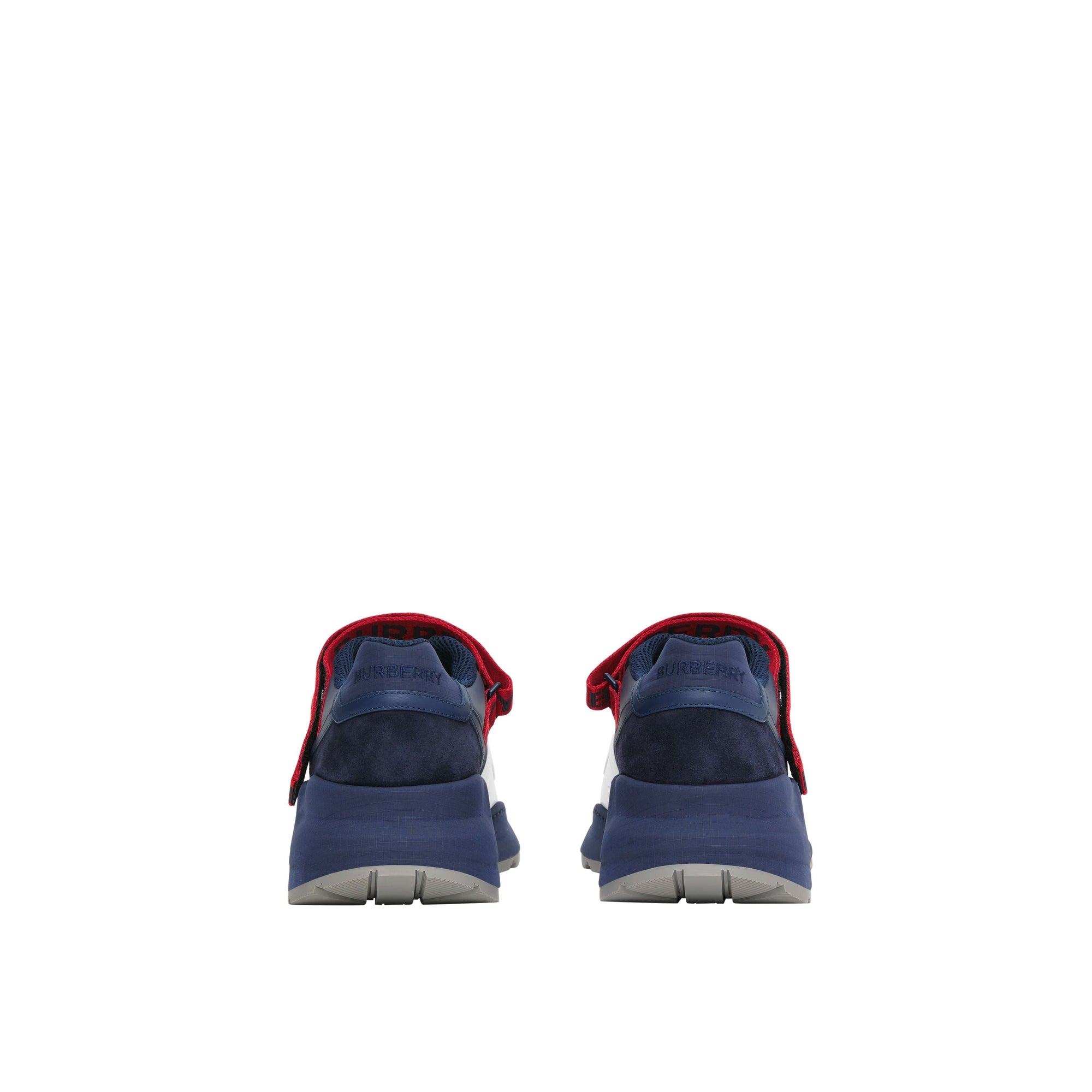 Sneakers en cuir et cuir velours avec logo - Navy