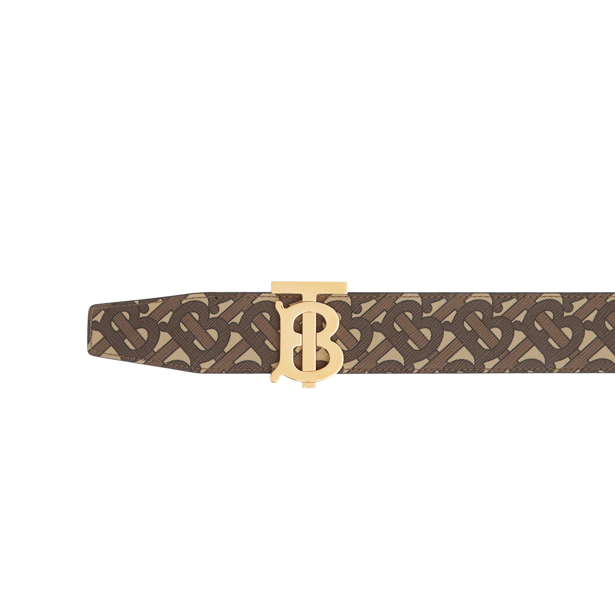 Ceinture réversible en toile écologique Monogram et cuir - Bridle Brownns & Black