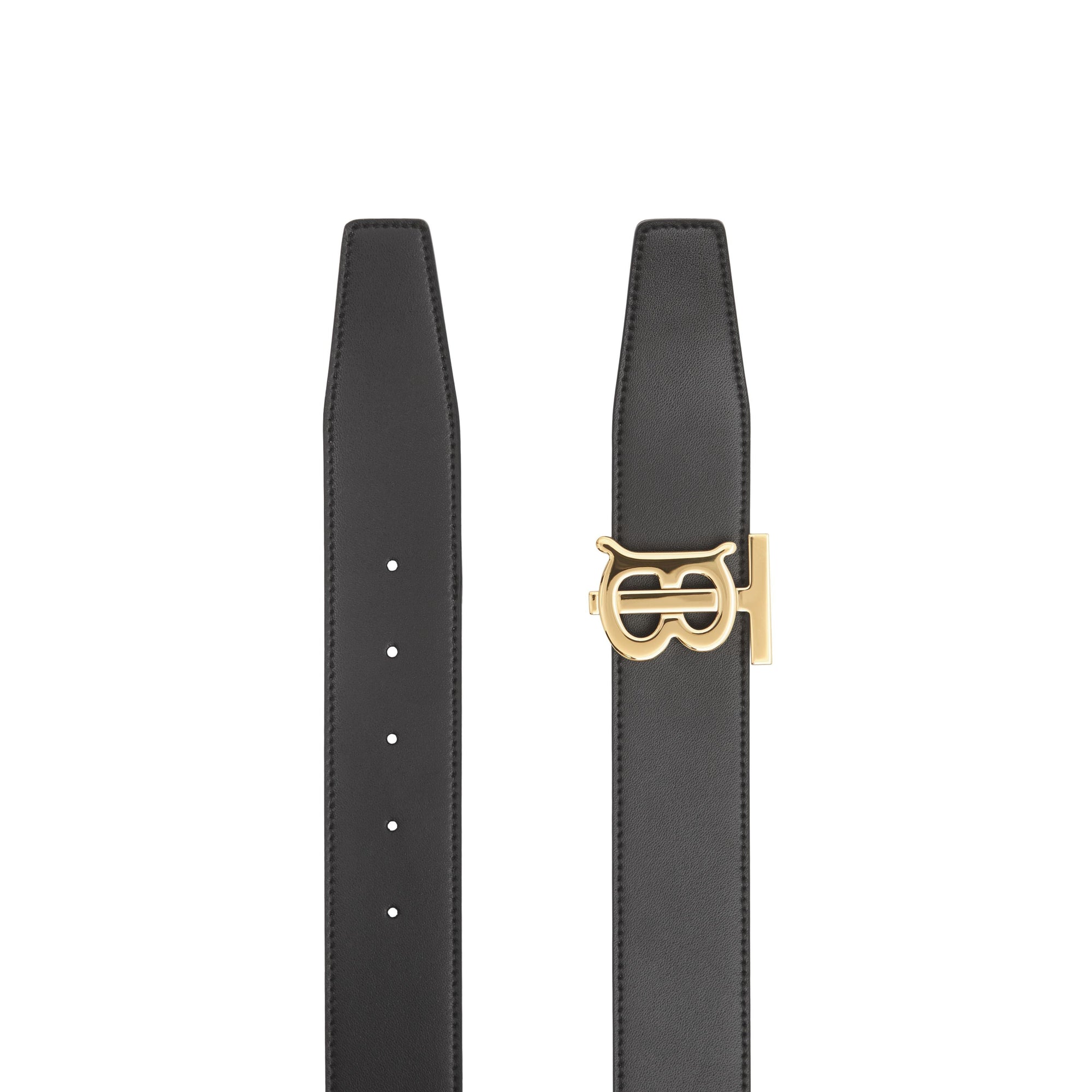 Ceinture réversible en toile écologique Monogram et cuir - Bridle Brownns & Black