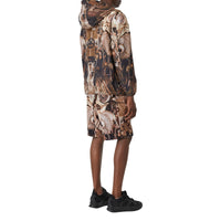 Veste à capuche réversible en nylon avec imprimé sous-marin - Bronze