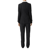 Veste tailleur en laine avec panneau en soie - Black