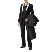 Veste tailleur en laine avec panneau en soie - Black
