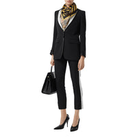Pantalon tailleur en laine à bandes latérales - Black