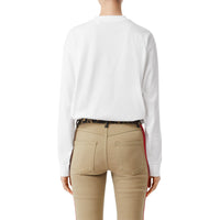 Haut à manches longues en coton Monogram - White