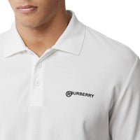 Polo oversize en piqué de coton avec coordonnées géographiques - White