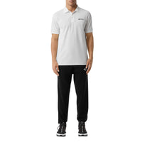 Polo oversize en piqué de coton avec coordonnées géographiques - White