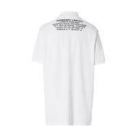 Polo oversize en piqué de coton avec coordonnées géographiques - White