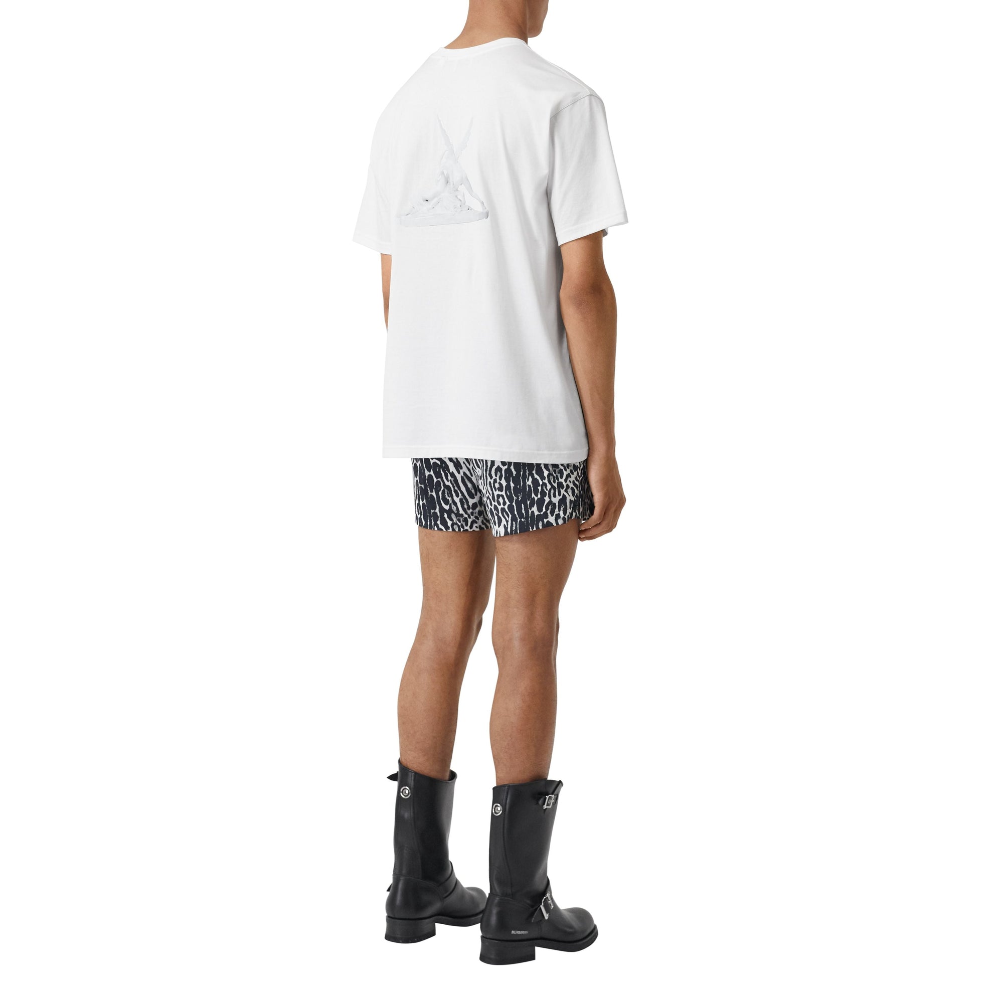 T-shirt oversize en coton à imprimé Cupidon - White