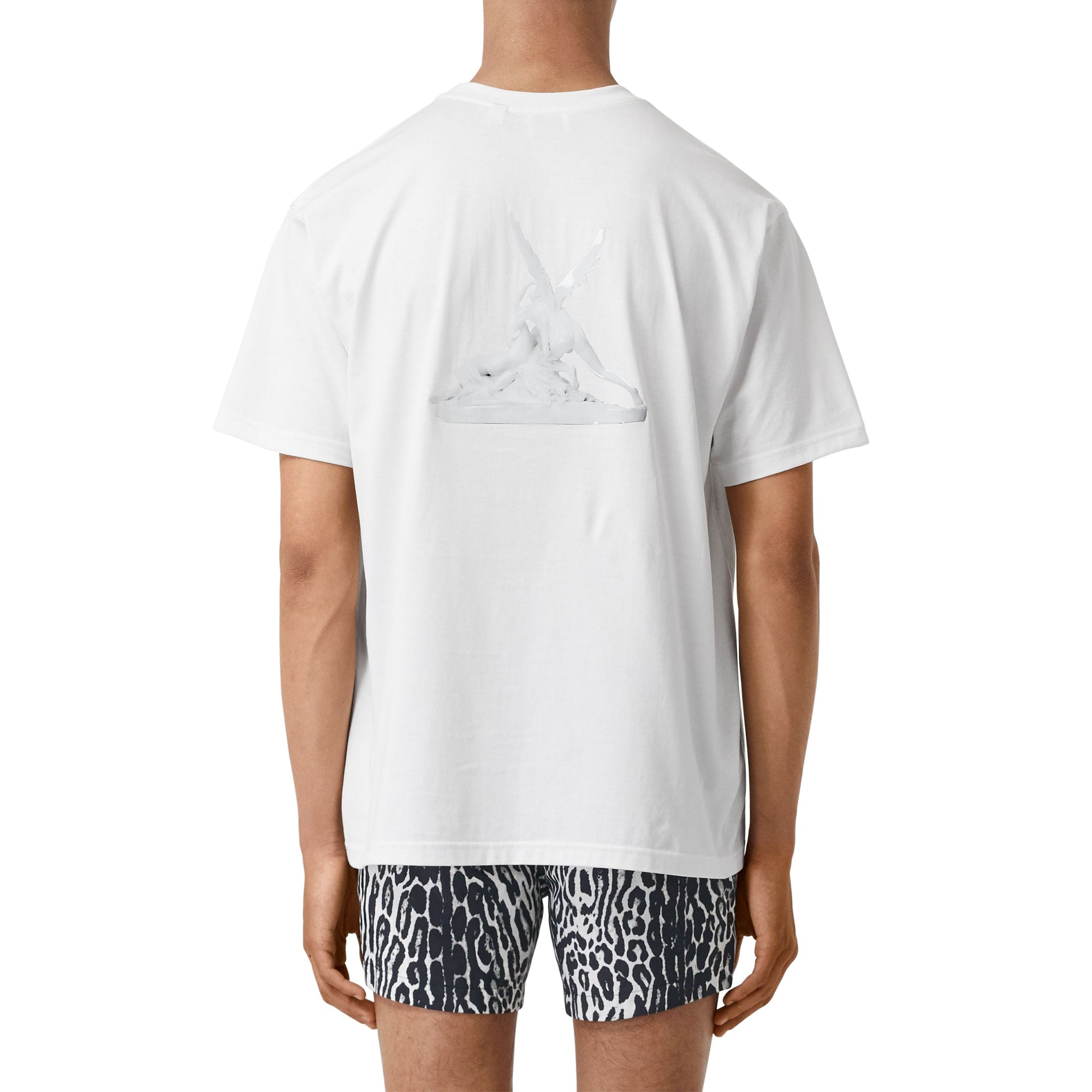T-shirt oversize en coton à imprimé Cupidon - White