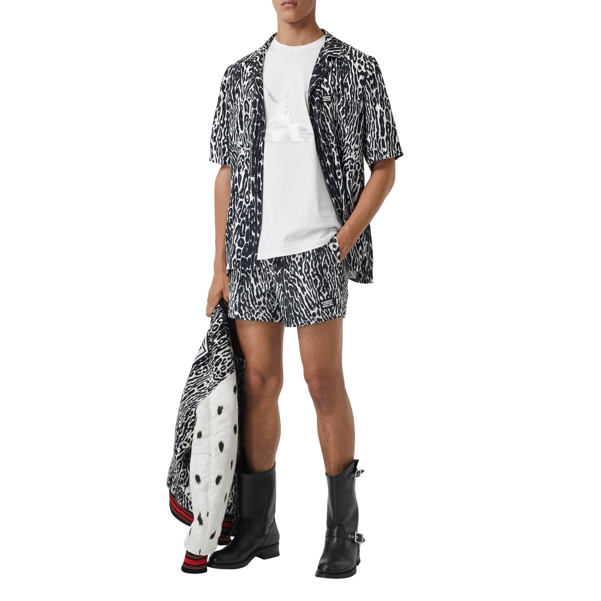 T-shirt oversize en coton à imprimé Cupidon - White