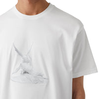 T-shirt oversize en coton à imprimé Cupidon - White