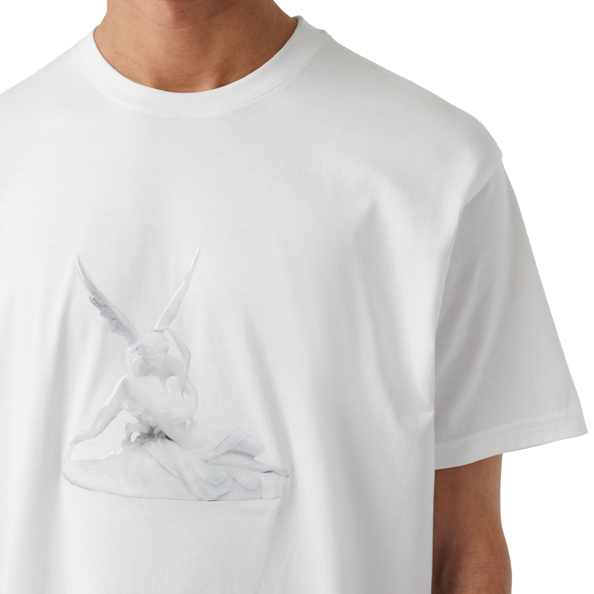 T-shirt oversize en coton à imprimé Cupidon - White