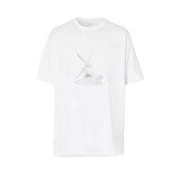 T-shirt oversize en coton à imprimé Cupidon - White