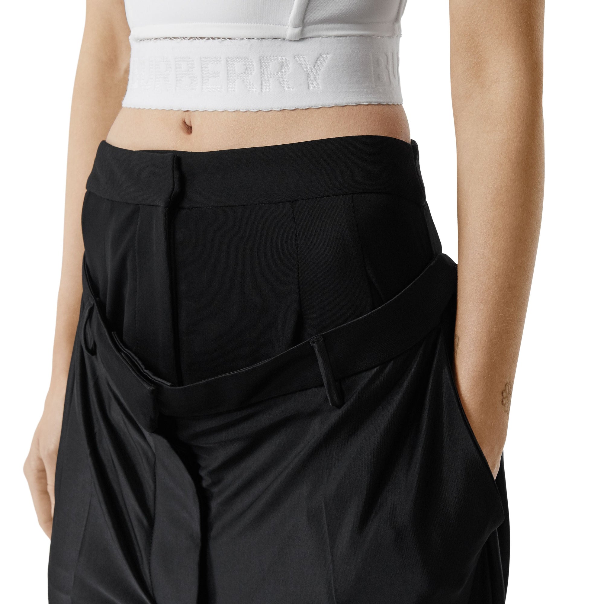 Pantalon en jersey à double ceinture - Black