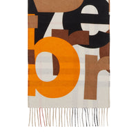 Écharpe en cachemire à motif check et imprimé color-block - Walnut