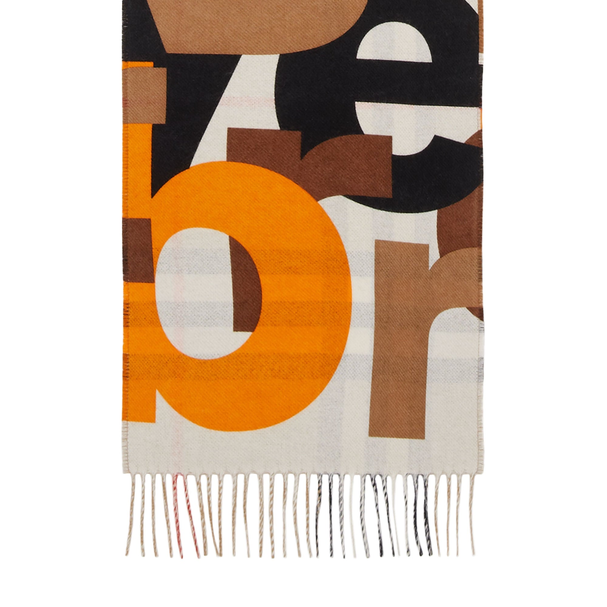 Écharpe en cachemire à motif check et imprimé color-block - Walnut