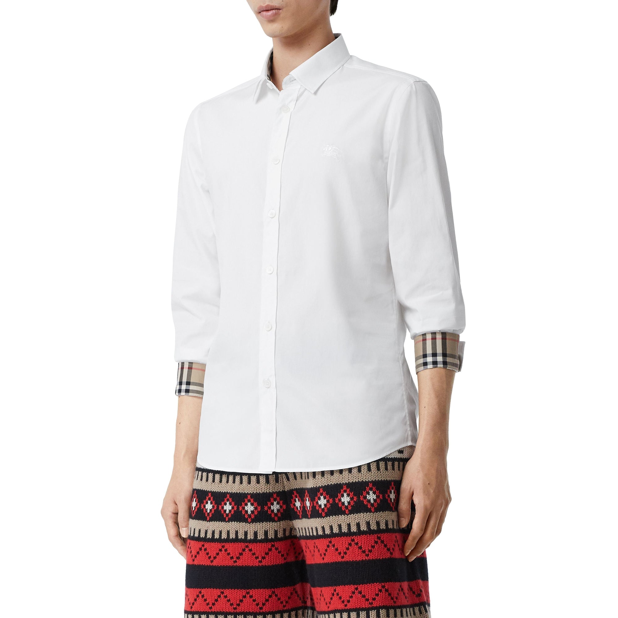 Chemise Cavalier en popeline de coton - White