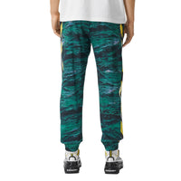 Pantalon de survêtement en coton à imprimé marin avec bandes - Deep Teal
