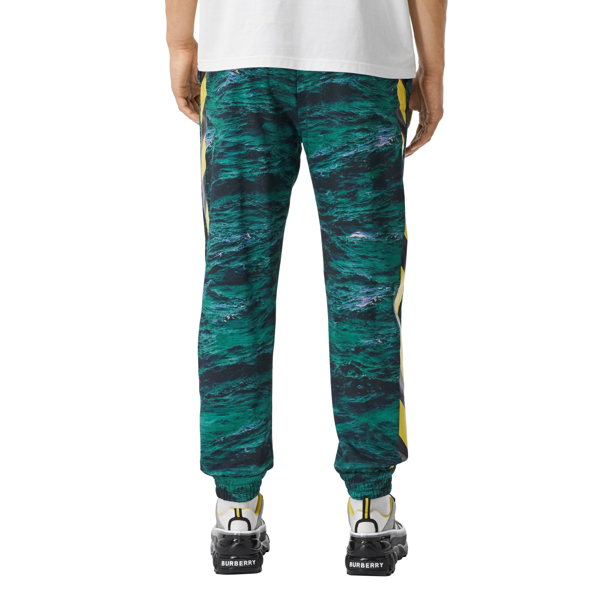 Pantalon de survêtement en coton à imprimé marin avec bandes - Deep Teal