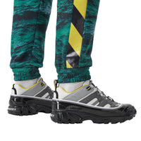 Pantalon de survêtement en coton à imprimé marin avec bandes - Deep Teal
