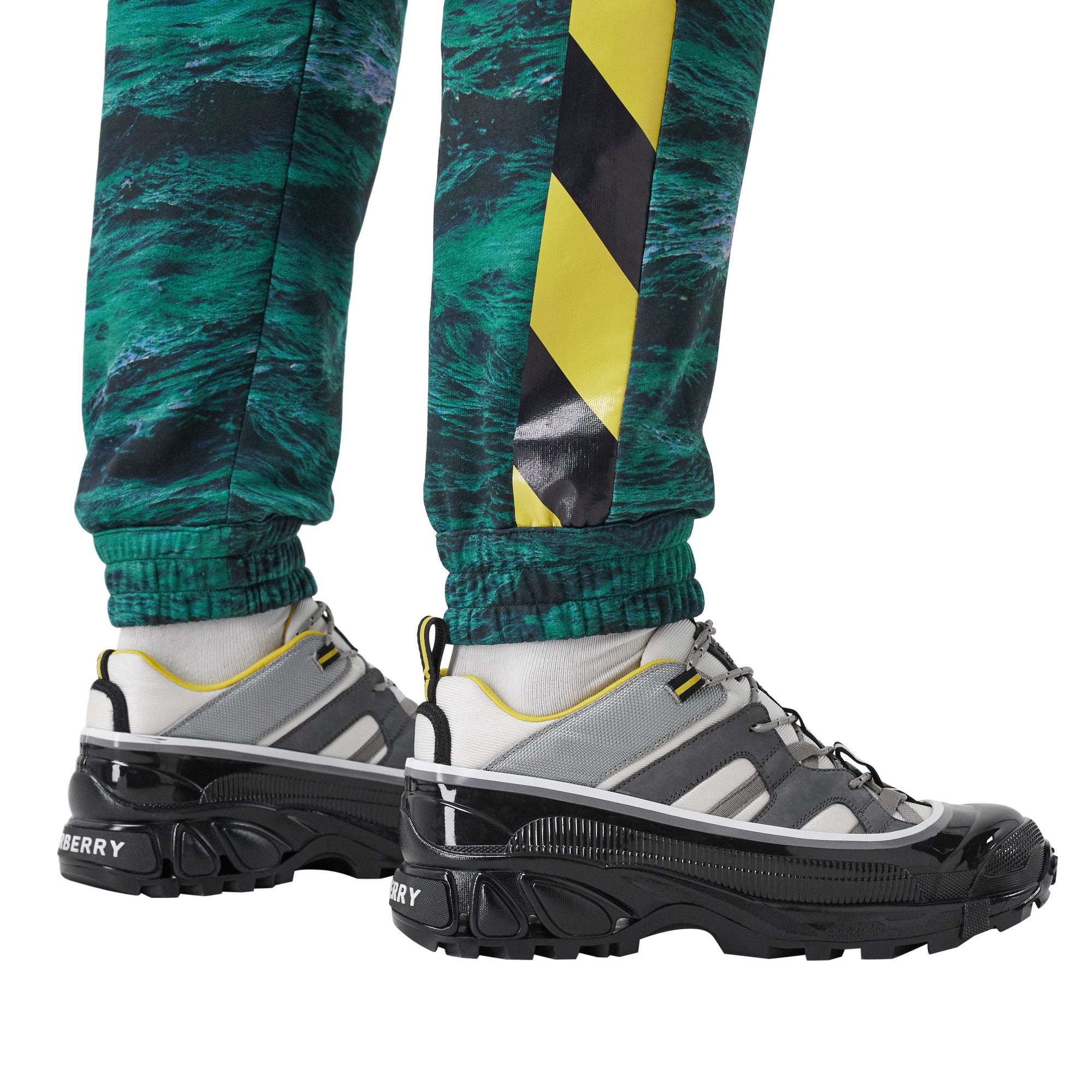 Pantalon de survêtement en coton à imprimé marin avec bandes - Deep Teal