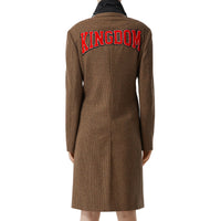Manteau habillé check et pied de poule façon haut de survêtement - Brown