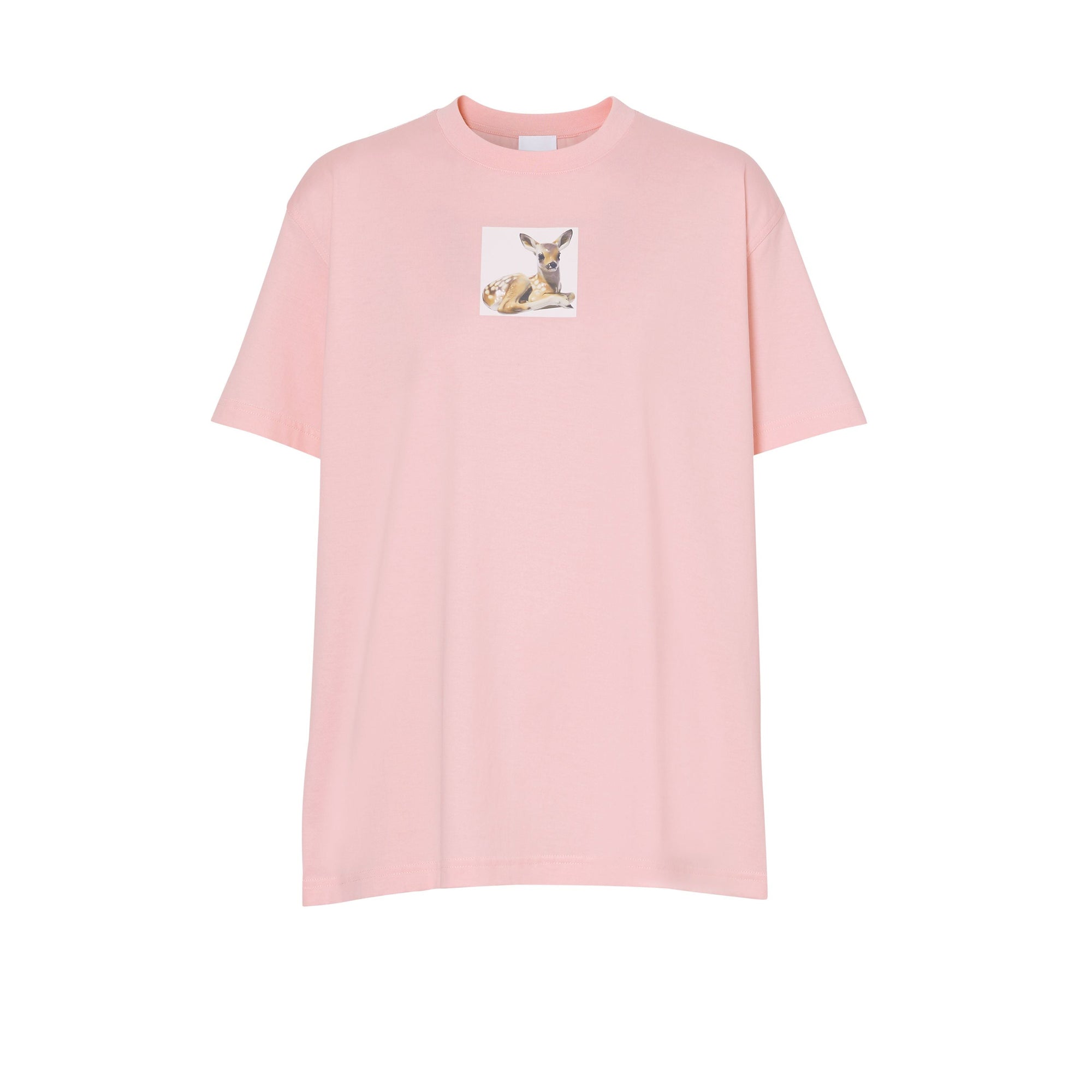 T-shirt en coton à imprimé daim - Candy Pink