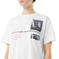 T-shirt oversize en coton à imprimé montage - White