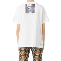T-shirt oversize en coton à imprimé montage - White