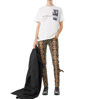 T-shirt oversize en coton à imprimé montage - White