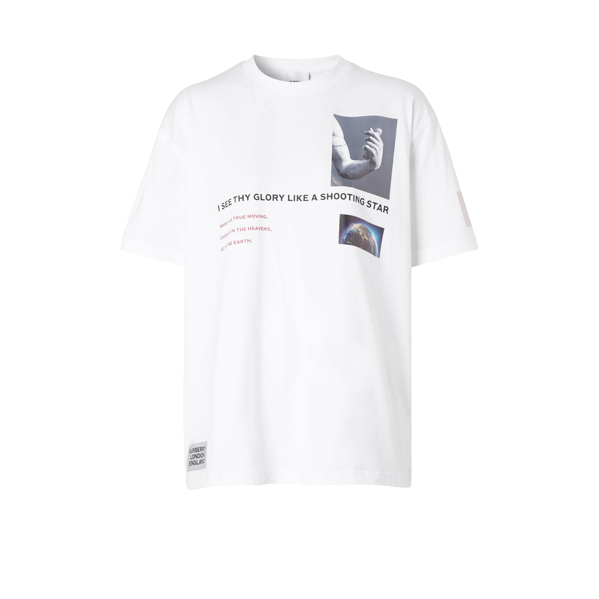 T-shirt oversize en coton à imprimé montage - White