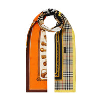 Foulard en soie à imprimé montage - Archive Beige