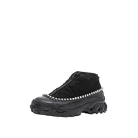 Sneakers Arthur en mesh nylon et cuir velours avec cristaux - Black