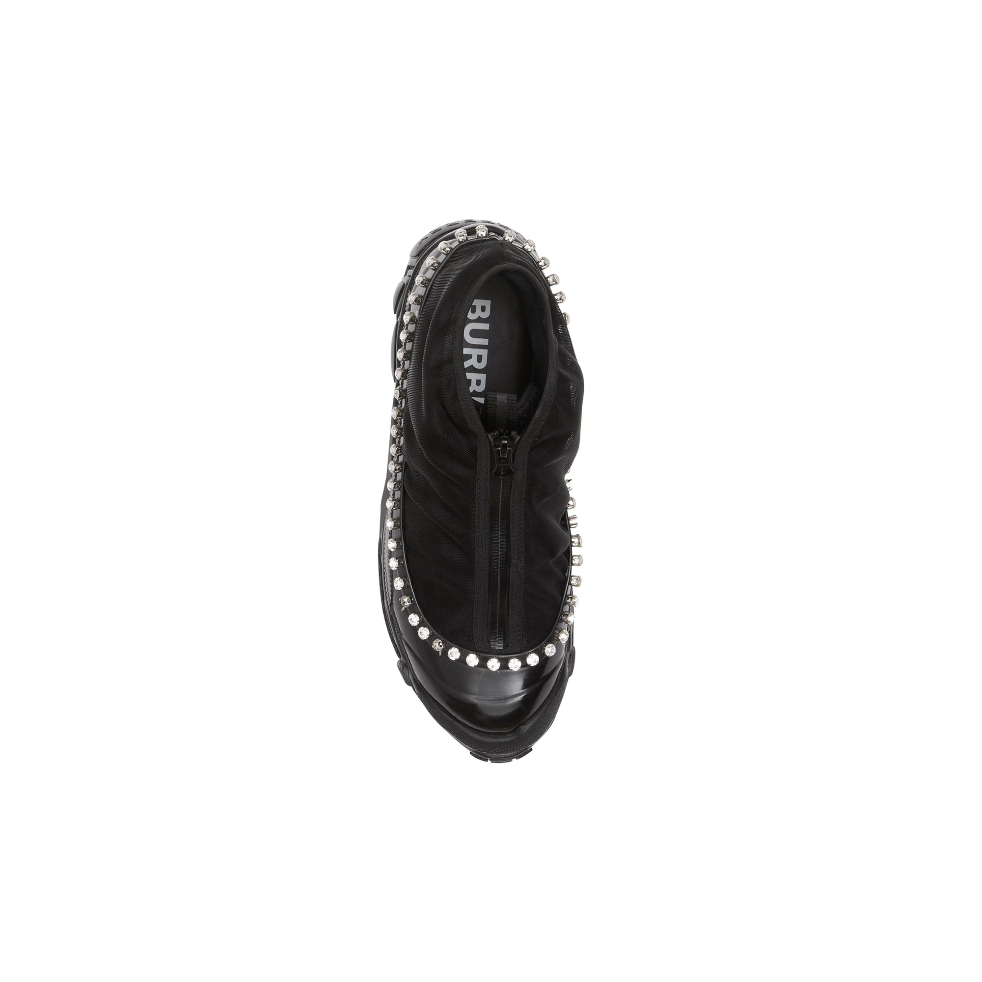 Sneakers Arthur en mesh nylon et cuir velours avec cristaux - Black