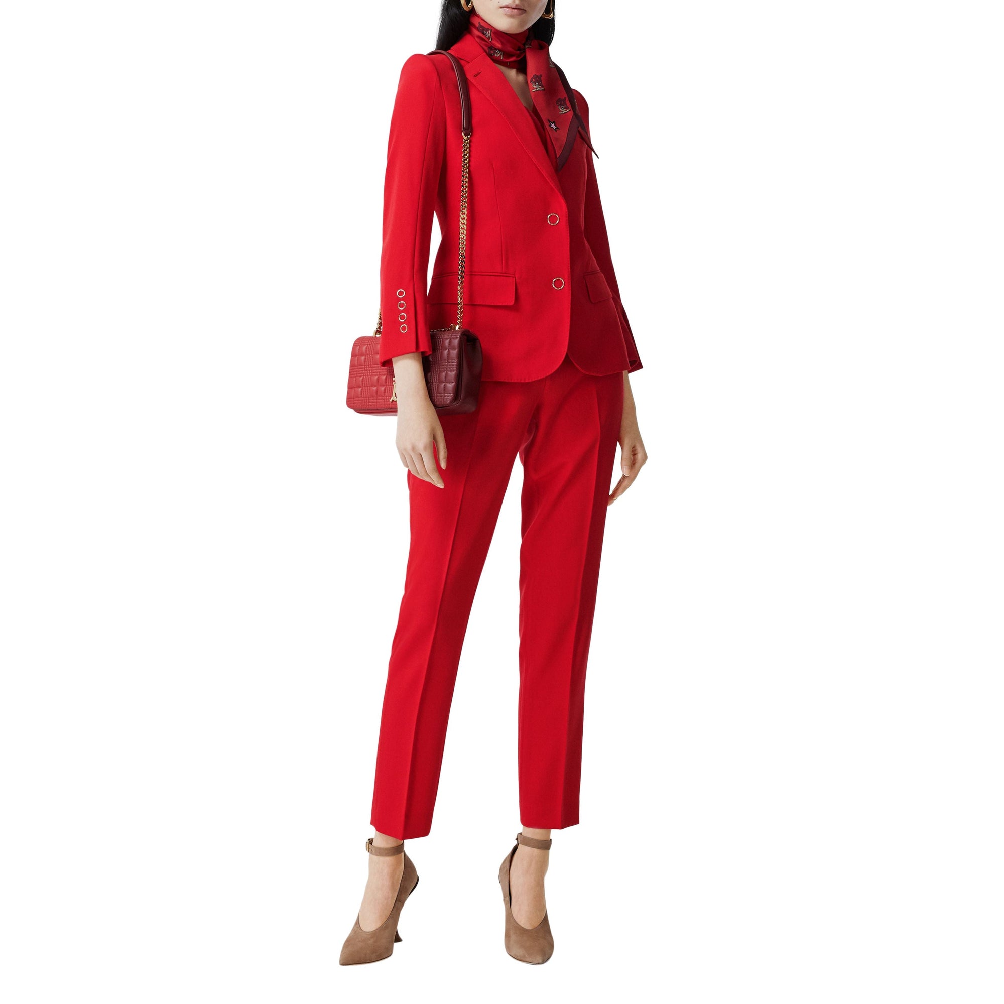 Pantalon tailleur en laine - Bright Red