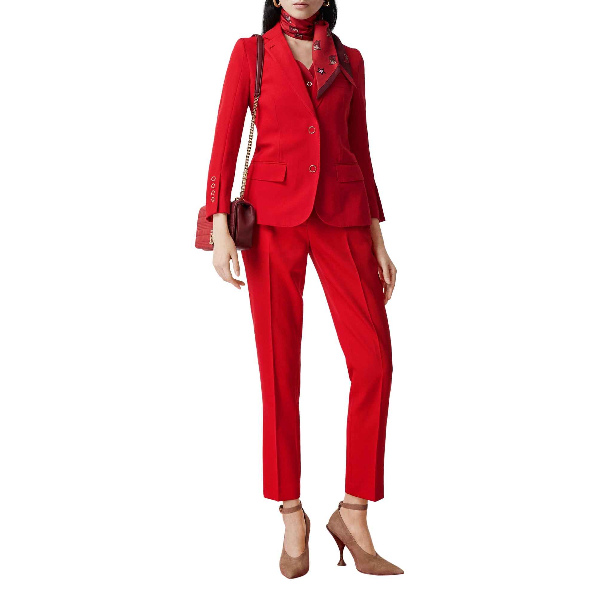 Pantalon tailleur en laine - Bright Red