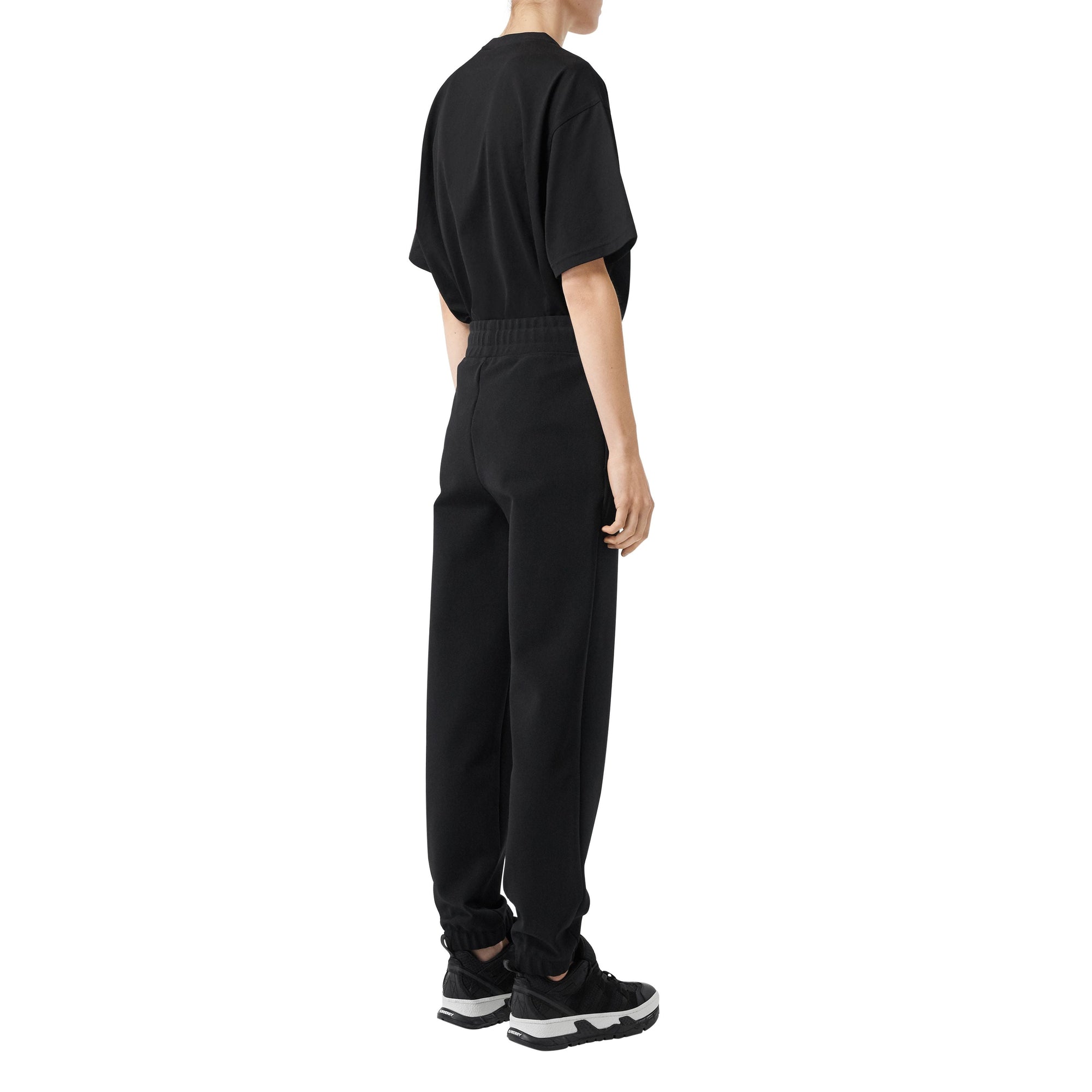 T-shirt oversize en coton avec bande arc-en-ciel - Black