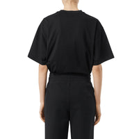 T-shirt oversize en coton avec bande arc-en-ciel - Black
