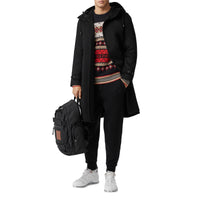 Manteau à capuche en cachemire double face - Black