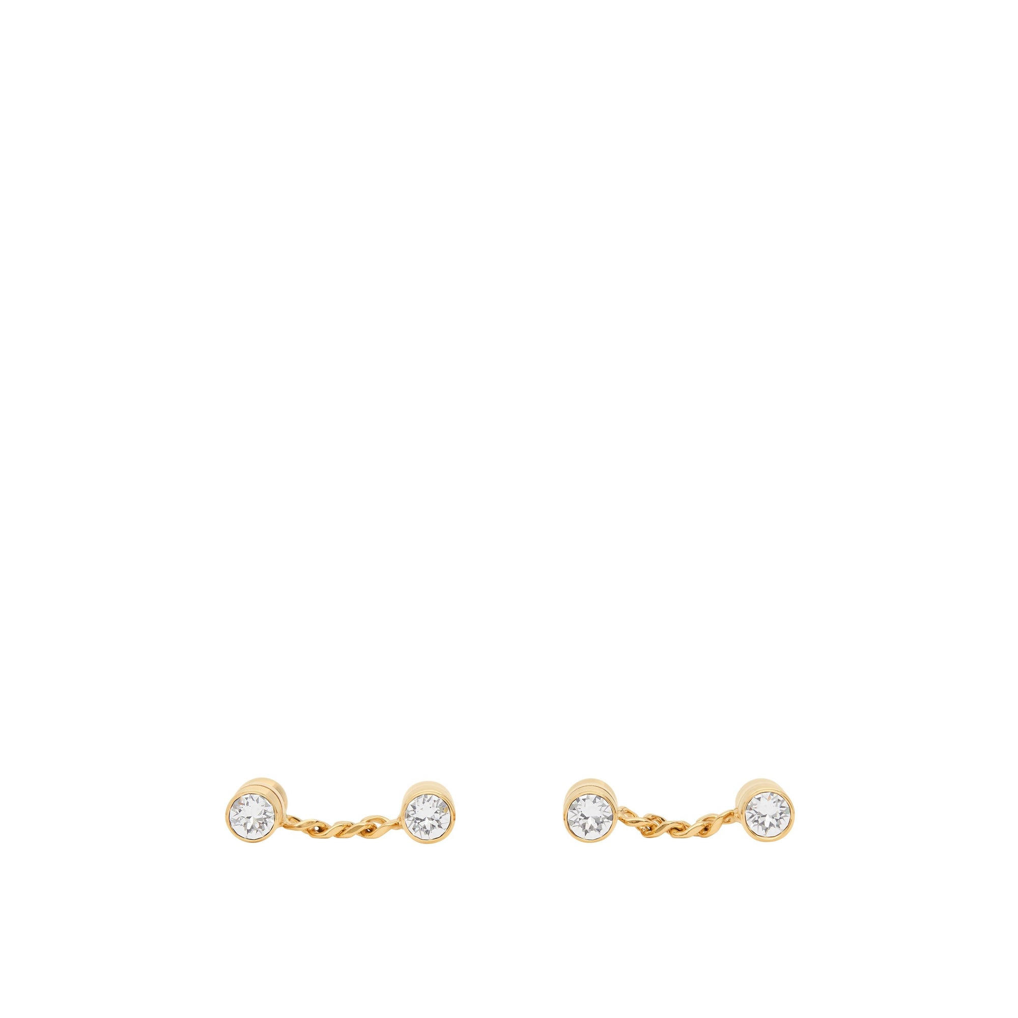 Boutons de manchette boulon à maillon plaqués or et cristaux - Light Gold