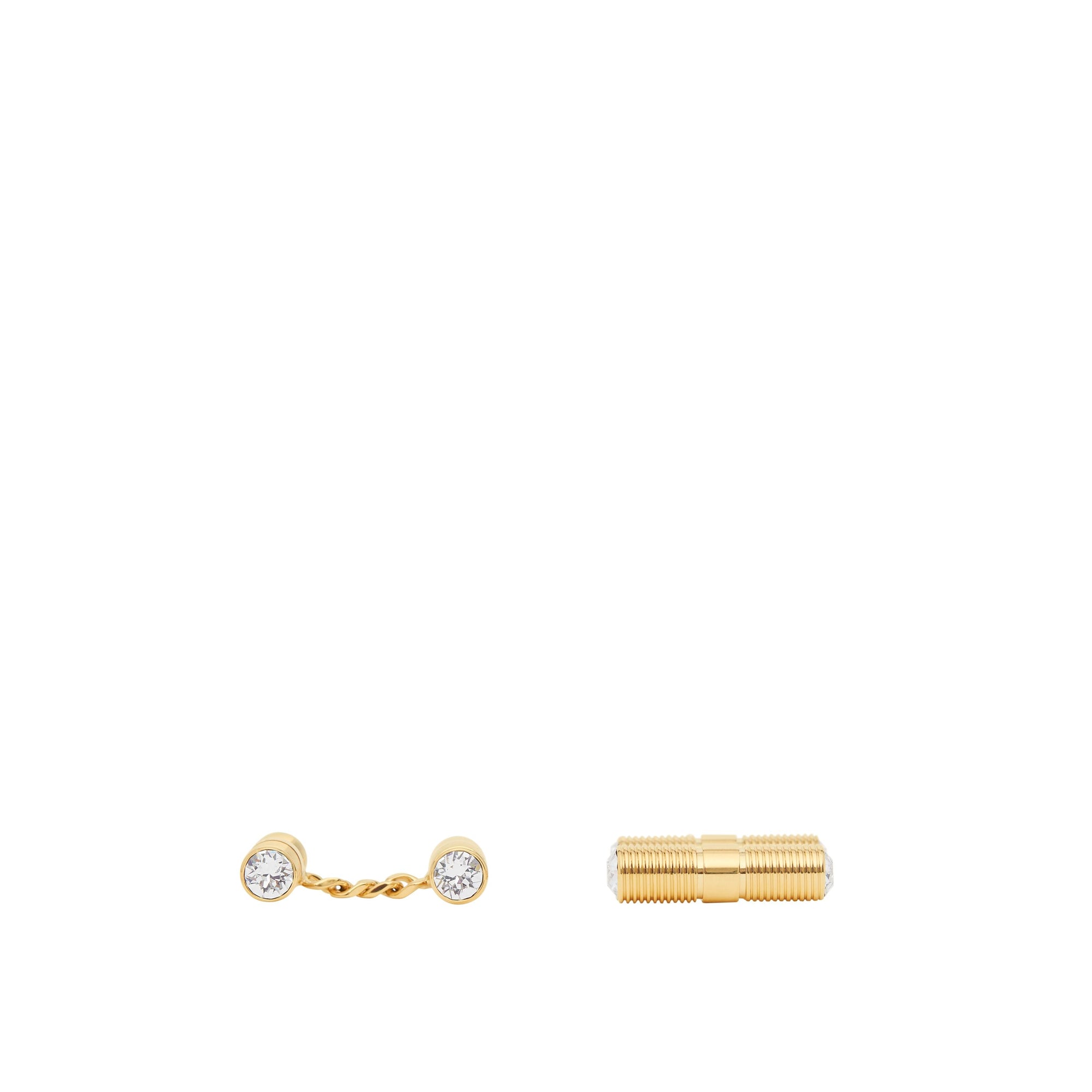 Boutons de manchette boulon à maillon plaqués or et cristaux - Light Gold