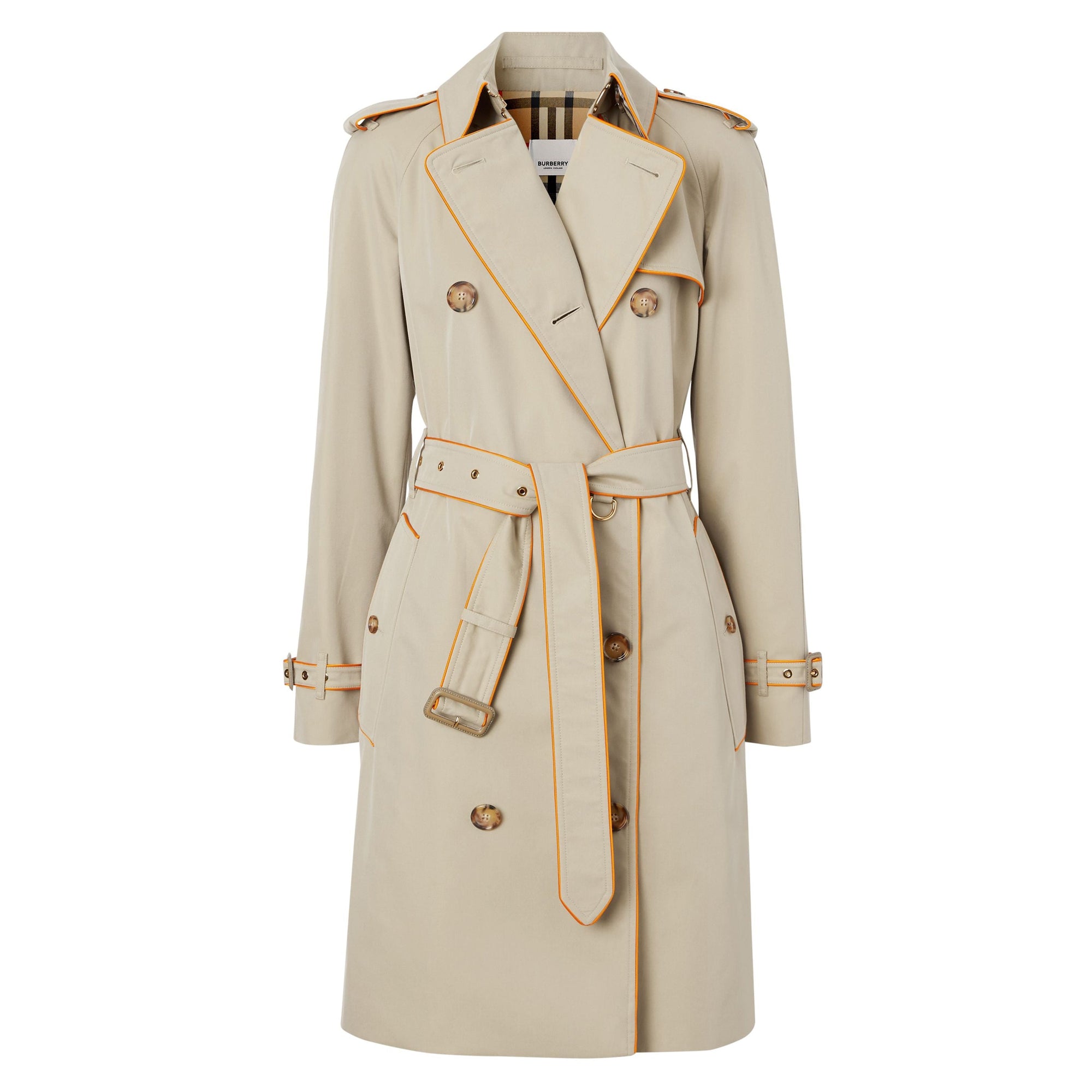 Trench en gabardine de coton passepoilé - Honey